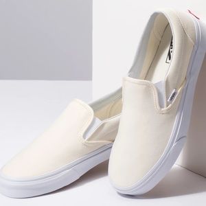 Vans 7.5 Off-White Slip Ons